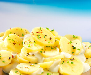 Salatmayo, Mayonaise, Kartoffelsalat, isoliert, Kartoffeln,