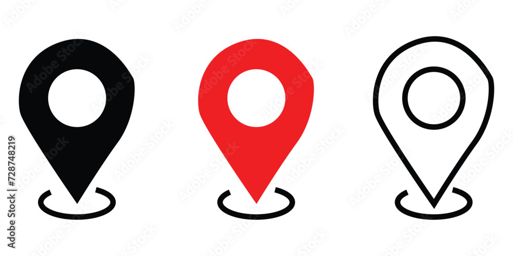 Aufkleber location icon vector. set location pointer isolated on white background. vector illustration. eps fi
