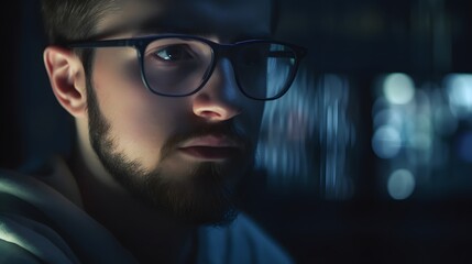 Obraz premium successful man's focused expression