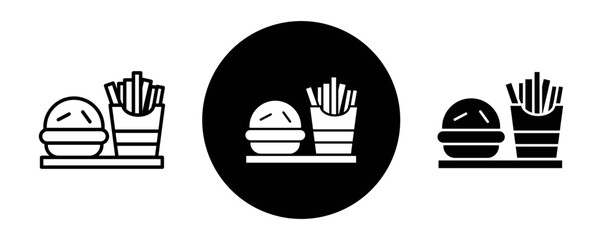 Fast Food outline icon collection or set. Fast Food Thin vector line art