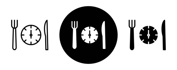 Intermittent fasting outline icon collection or set. Intermittent fasting Thin vector line art