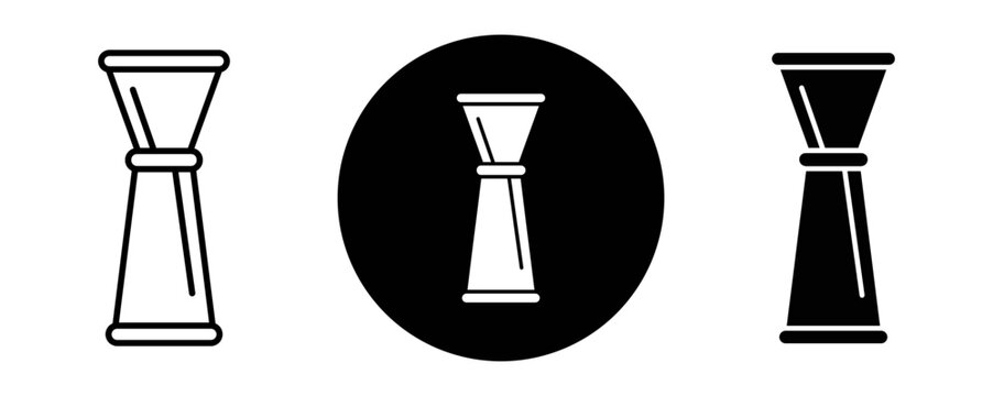 Jigger outline icon collection or set. Jigger Thin vector line art