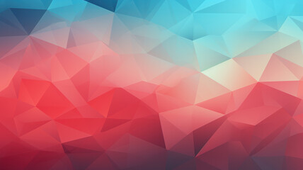 Obraz premium Vibrant Geometric Canvas, Red & Teal Low Poly Background