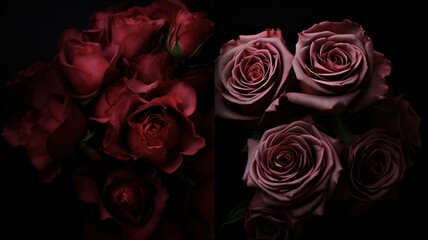 rose tiffany rose in the style of dark red and black background