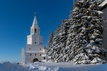 Fototapeta na wymiar Tower of the Kazan Kremlin