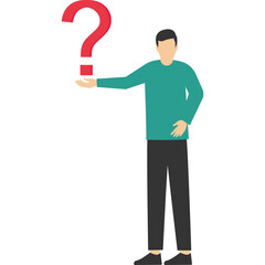 Question mark. FAQ concept. Ask Questions and get Answers. Online Support Center. Frequently Asked Questions. Flat Vector Illustration.