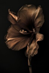 Sensual Chocolate Anemone Flower, Intimate and Dark Botanical Artwork.
