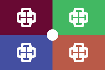 Obraz premium TTTT logo design. 4T logo design with negative space for your brand or business