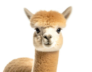 Obraz premium Alpaka baby isoliert auf weißen Hintergrund, Freisteller