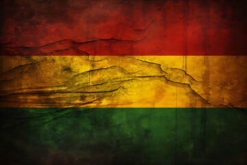 Grungy, textured flag. Black History Month concept. Celebrated annually in February in the USA and Canada