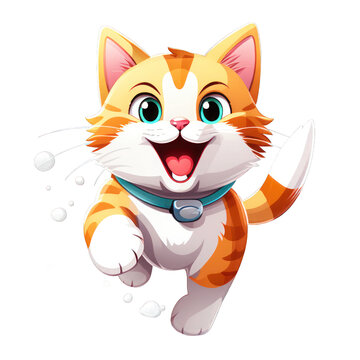 illustration of smile cat with cute cartoon Illustration Design for T-shirt, tee, logo, eps, vector, poster, banner, background