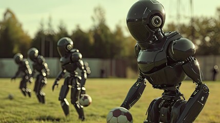 Robot and soccer ball on the field