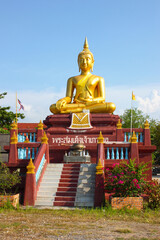 Golden Buddha in a temple in Koh Yo in Songkhla