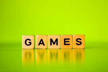 Engaging Image of Wooden Blocks Spelling 'GAMES'