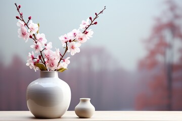 minimalistic design Vase with orchid flowers on white table near window indoors