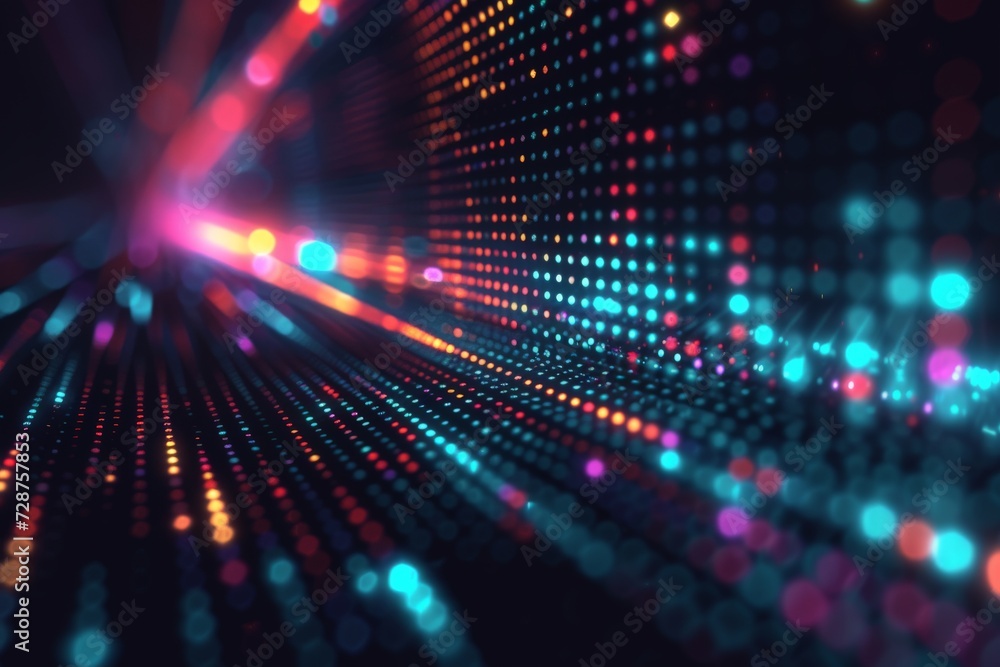 Aufkleber digital abstract matrix background. cyberspace, network, data visualization. futuristic technology a
