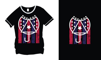 Usa Flag Vector Retro T-shirt Design