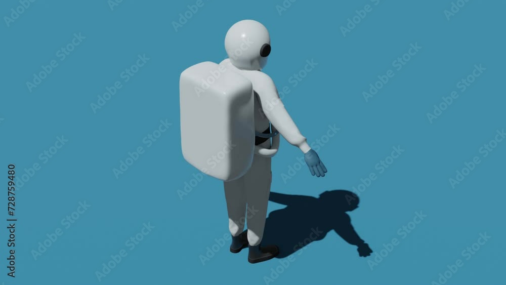 Poster astronaut in helmet. minimal modern seamless motion design. abstract loop animation