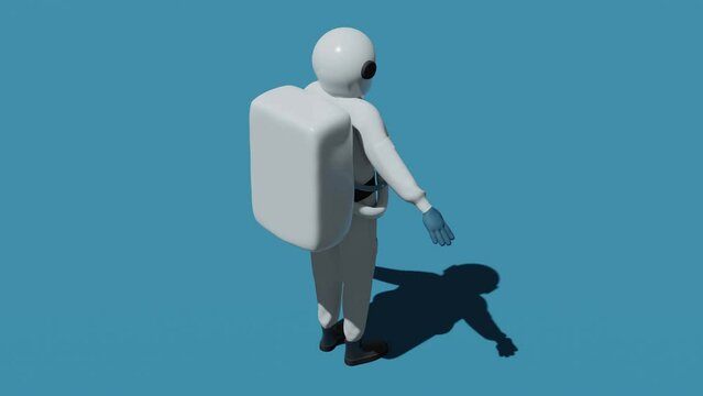 Astronaut in helmet. Minimal modern seamless motion design. Abstract loop animation