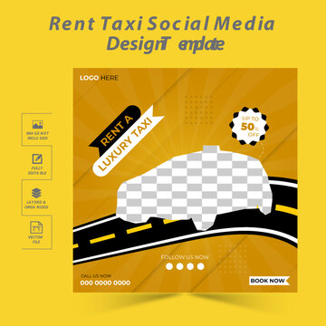 Rental car social media promotion & instagram post design template.