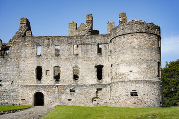 Fototapeta na wymiar Balvenie Castle ruins near Dufftown in the Scottish Speyside 