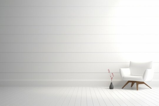 Minimalist wallpaper with a focus on shades of white, creating a clean and airy atmosphere for a modern interior