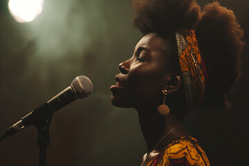African woman singing