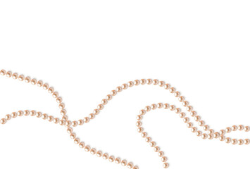 Pearls. Beads. Necklace. Jewelry. Beautiful vector background. Decoration made of pearls. Garland.