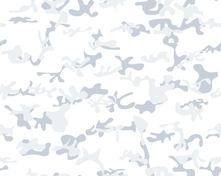 Snow Camo Paint. Fabric Snow Texture. Blue Vector Pattern. Winter Camouflage. Army White Canvas. White Seamless Paint. Repeat Abstract Camoflage. Seamless Vector Camouflage. Woodland Camo Print.
