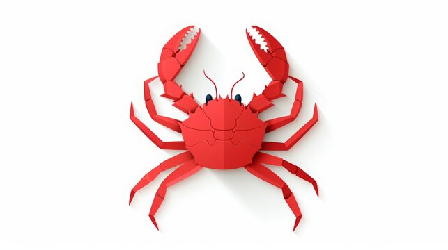 Red sea crab isolated on white background illustration.
