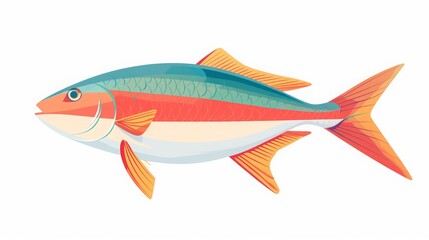 Sea fish illustration isolated.