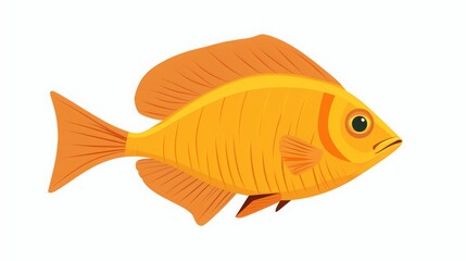 Yellow sea fish cartoon illustration isolated on white background.