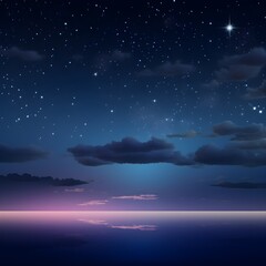 Obraz na płótnie Canvas night landscape with moon and stars