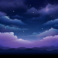 Fototapeta premium night landscape with moon and stars