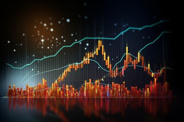Naklejka premium Market chart of business increase stock graph or investment financial data