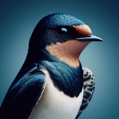 Naklejka premium Elegant swallow bird, bird seagull Swallow, Barn swallow (Hirundo rustica), Wildlife, Schwalbenvogel, глотать птицу, golondrina.