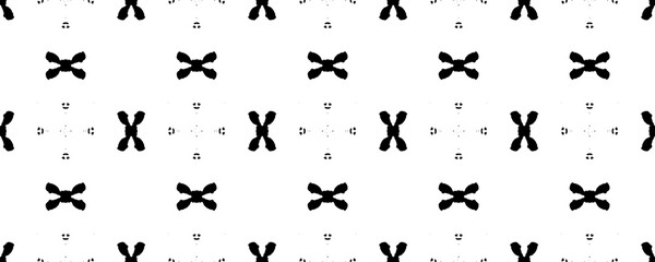 Doodle Ink Pattern. Black Seamless Drawn. Vector Rough Scratch. Vintage Batik Texture. Ink Flower Drawing. Line Ethnic Drawn. Craft Old Background. Doodle Line Sketch. Elegant Geometry Print