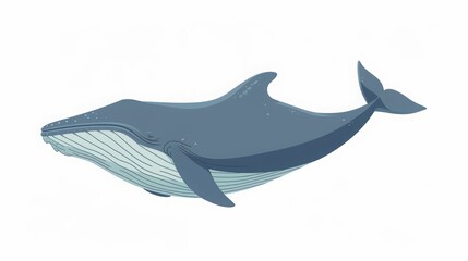 Obraz premium Blue whale isolated on white background.