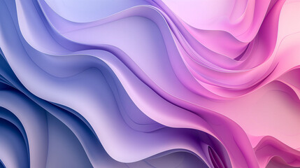 Abstract wavy background in pink, blue, and purple hues with a smooth gradient for design concepts,...