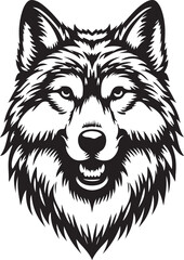 Wolf head silhouette vector image