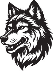 Wolf head silhouette vector image