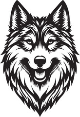 Wolf head silhouette vector image