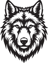Wolf head silhouette vector image