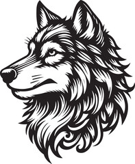 Fototapeta premium Wolf head silhouette vector image