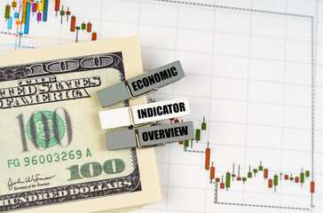 On the quote chart there are dollars and clothespins with the inscription - Economic Indicator Overview