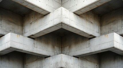The geometric patterns of a parking garage's concrete structure, a testament to urban design