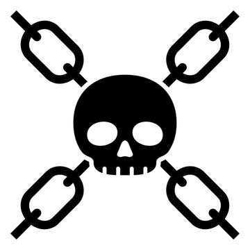 recommend clip art: 骸骨と交差している鎖のシルエット