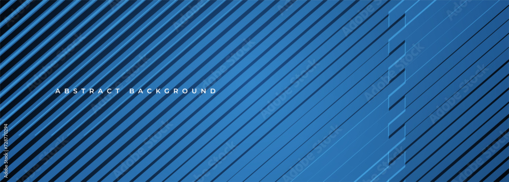 Aufkleber Vector modern abstract background with blue stripes. Stripped geometric corporate banner design. Wide horizontal background concept with lines pattern.