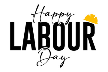 Happy Labour Day lettering vector illustration.