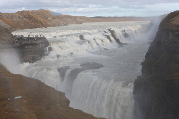 Iceland. Gulfoss waterfall on a sunny summer day.